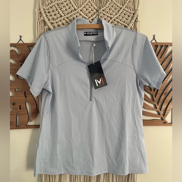 Movetes Tops - Movetes Arch Quarter Zip Ice Blue Size Medium NWT